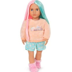OurGeneration Lalka LUMI 46cm - Dwukolorowe proste włosy