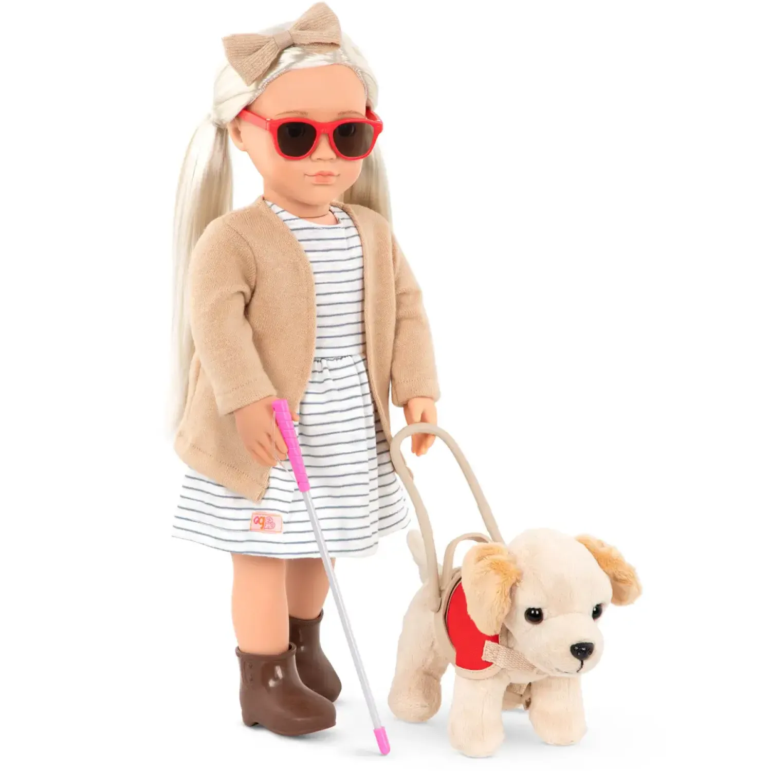 OurGeneration Lalka MARLOW 46cm – niewidoma z psem przewodnikiem