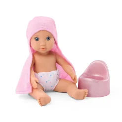 OurGeneration Lalka niemowlę z wanną, nocnikiem i akcesoriami do pielęgnacji - Baby Lacy & Bathtime Set