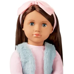 OurGeneration Lalka PAULINA 46cm - Brunetka w opasce z kokardką