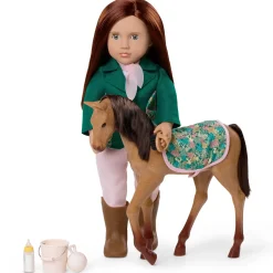 OurGeneration Lalka PHILIPPA 46cm - dżokejka ze źrebakiem i akcesoriami