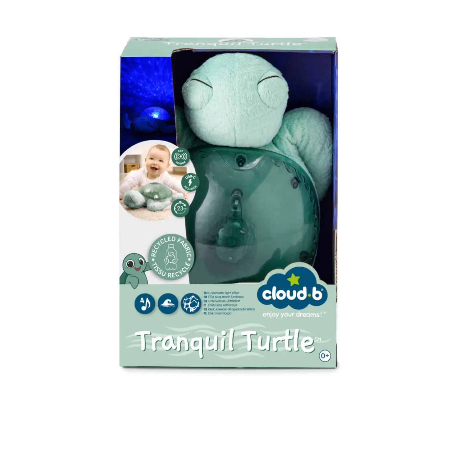 Dzieci Cloud b Lampka Tranquil Turtle Ocean Eco - żółw zielony
