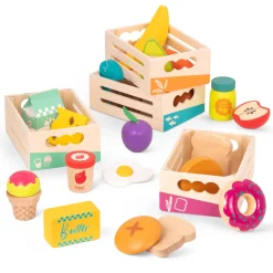 B.Toys Little Foodie Groups – drewniane skrzyneczki z produktami spożywczymi