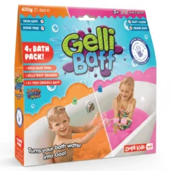 Zimpli Kids Magiczny proszek do kąpieli Gelli Baff - różowy i pomarańczowy, 4 użycia, 3+, 620g