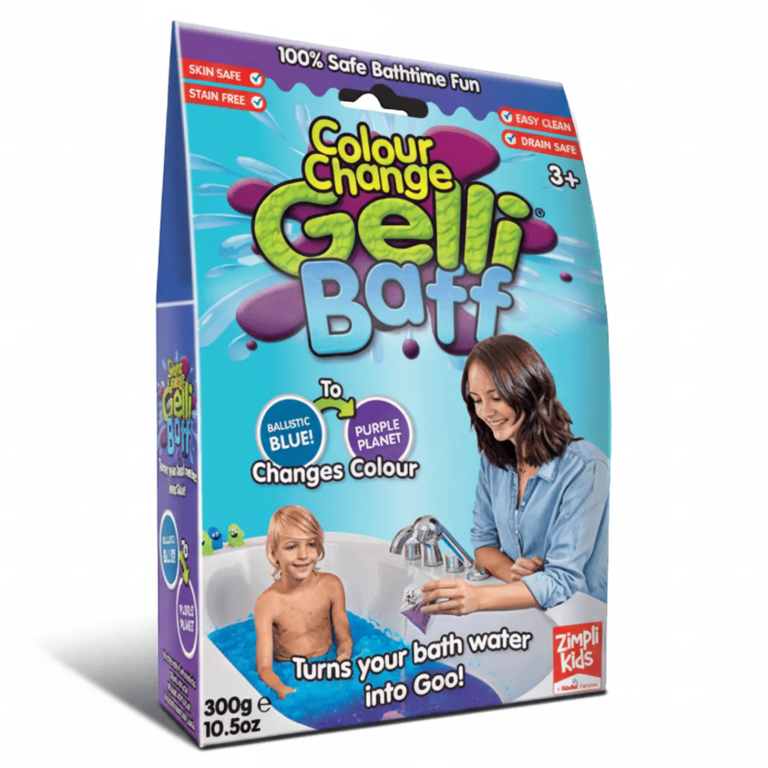 Zimpli Kids Magiczny proszek do kąpieli Gelli Baff Colour Change - błękitny