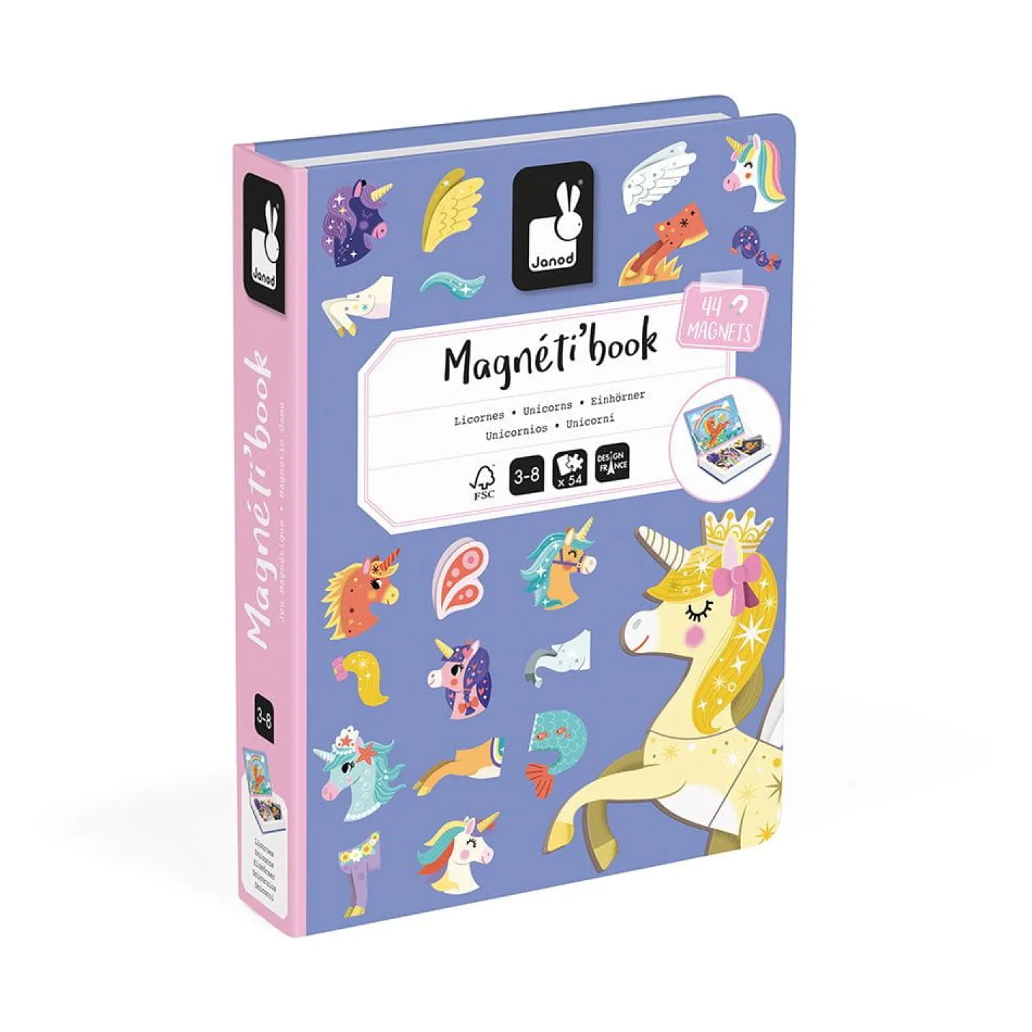 Janod Magnetyczna układanka Jednorożec Magnetibook