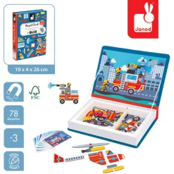 Janod Magnetyczna układanka Straż pożarna Magnetibook