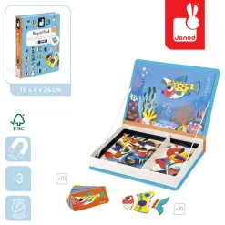 Janod Magnetyczna układanka Tropikalne ryby Magnetibook 3+