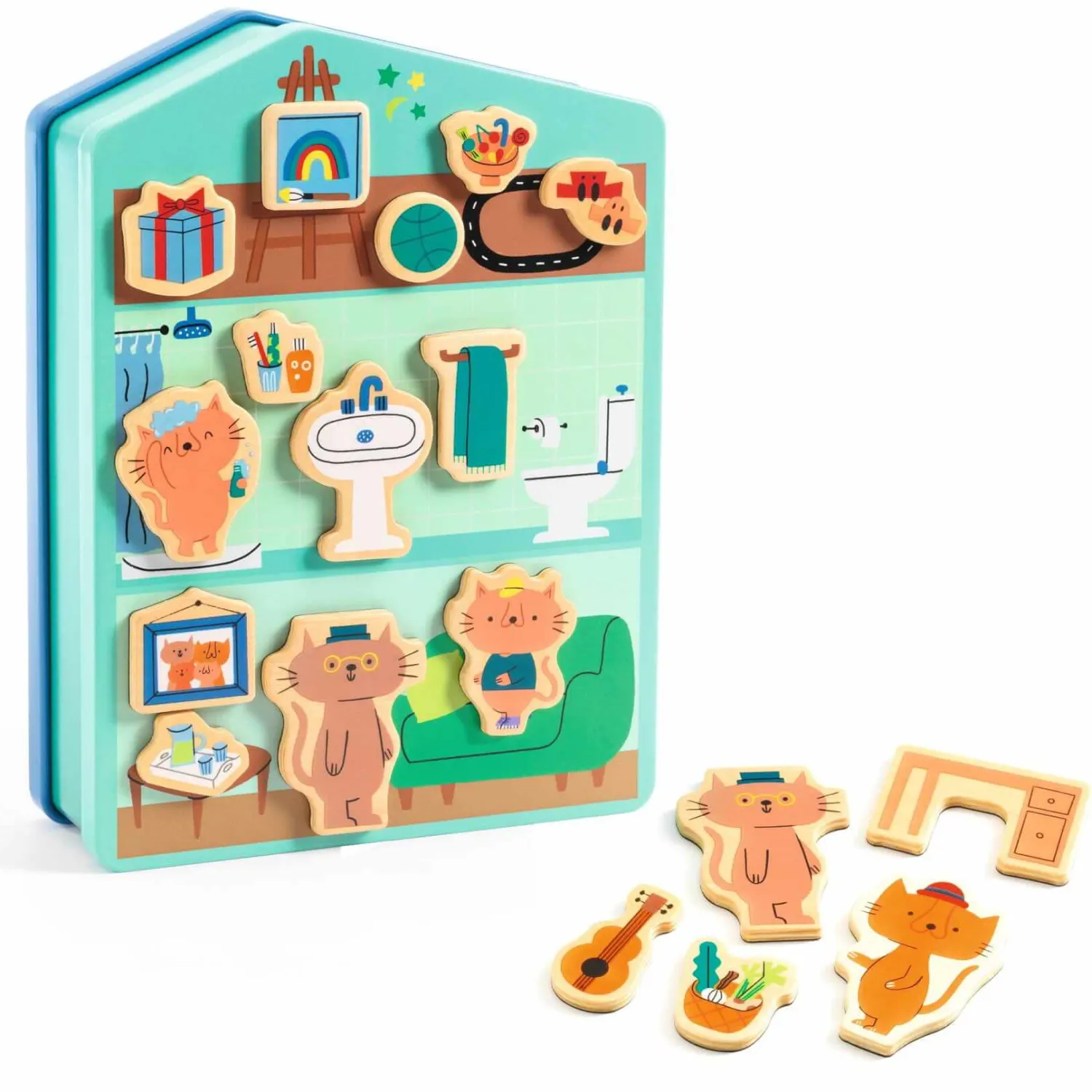 Djeco Magnetyczne puzzle DOMEK KOTKÓW