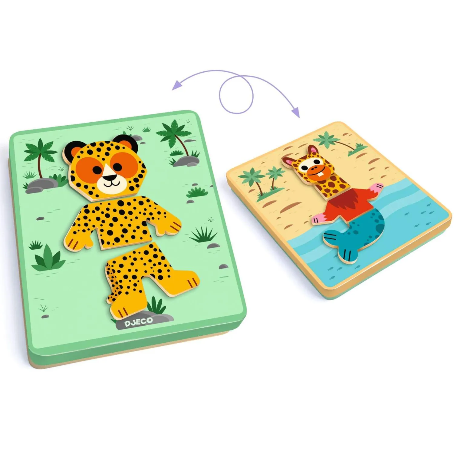 Djeco Magnetyczne puzzle Inzebox SAFARI