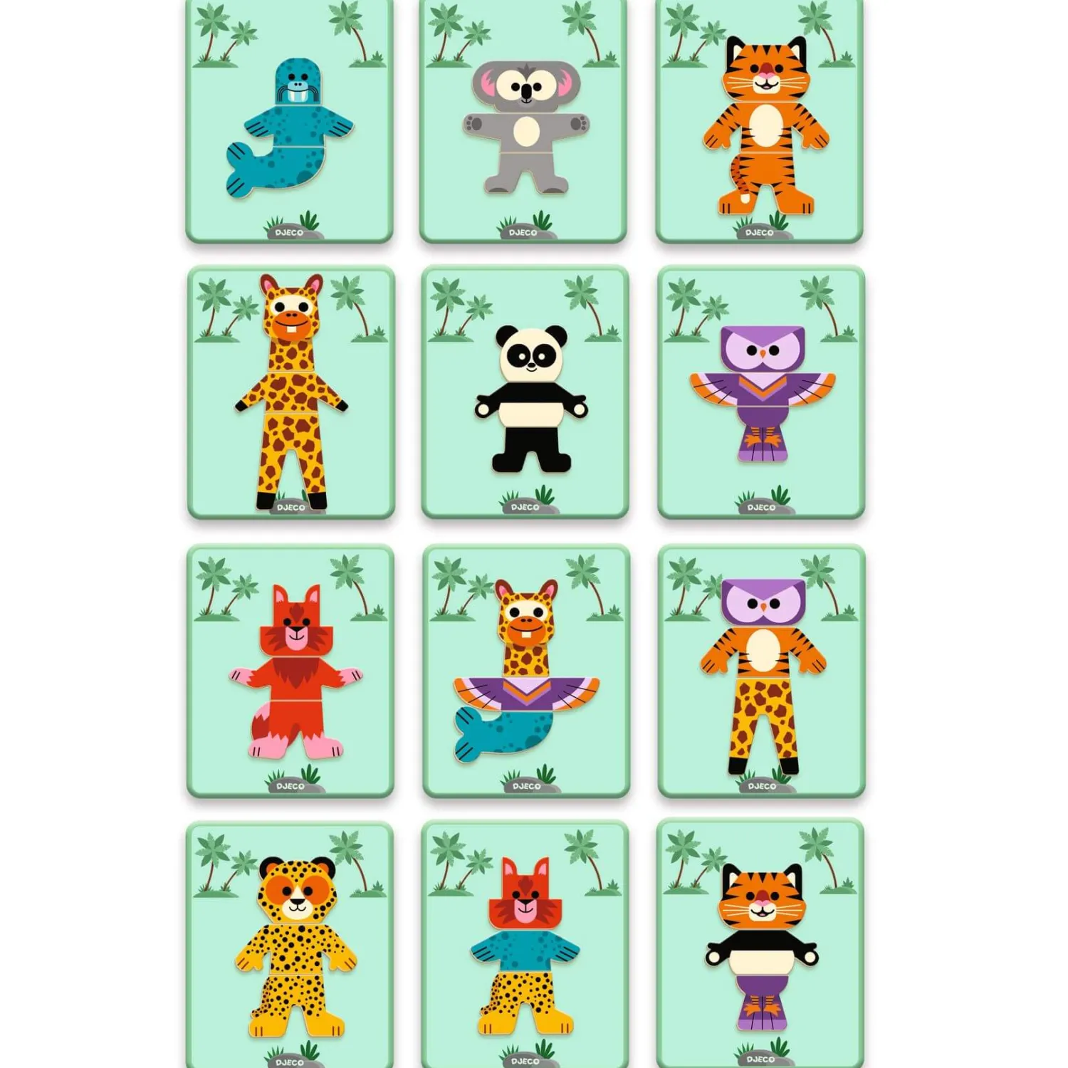 Djeco Magnetyczne puzzle Inzebox SAFARI