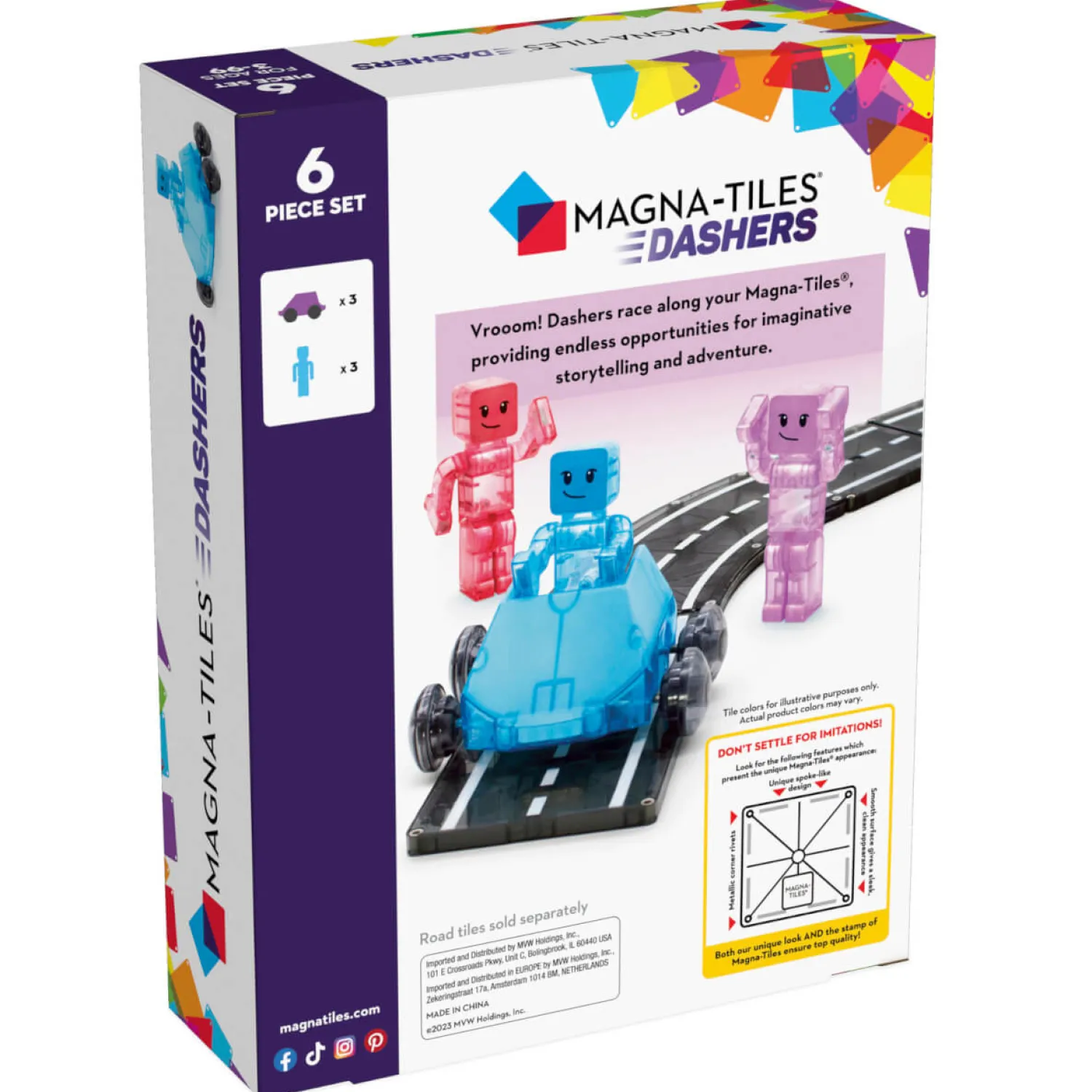 Magna-Tiles Magnetyczne Samochodziki Dashers 6 el.