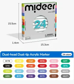 Mideer Markery akrylowe dwustronne 2w1 - 24 kolory