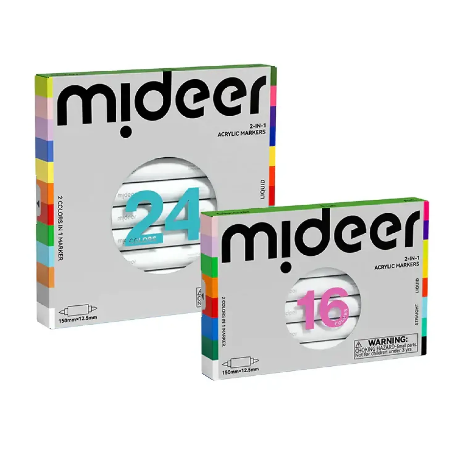Mideer Markery akrylowe dwustronne 2w1 - 24 kolory