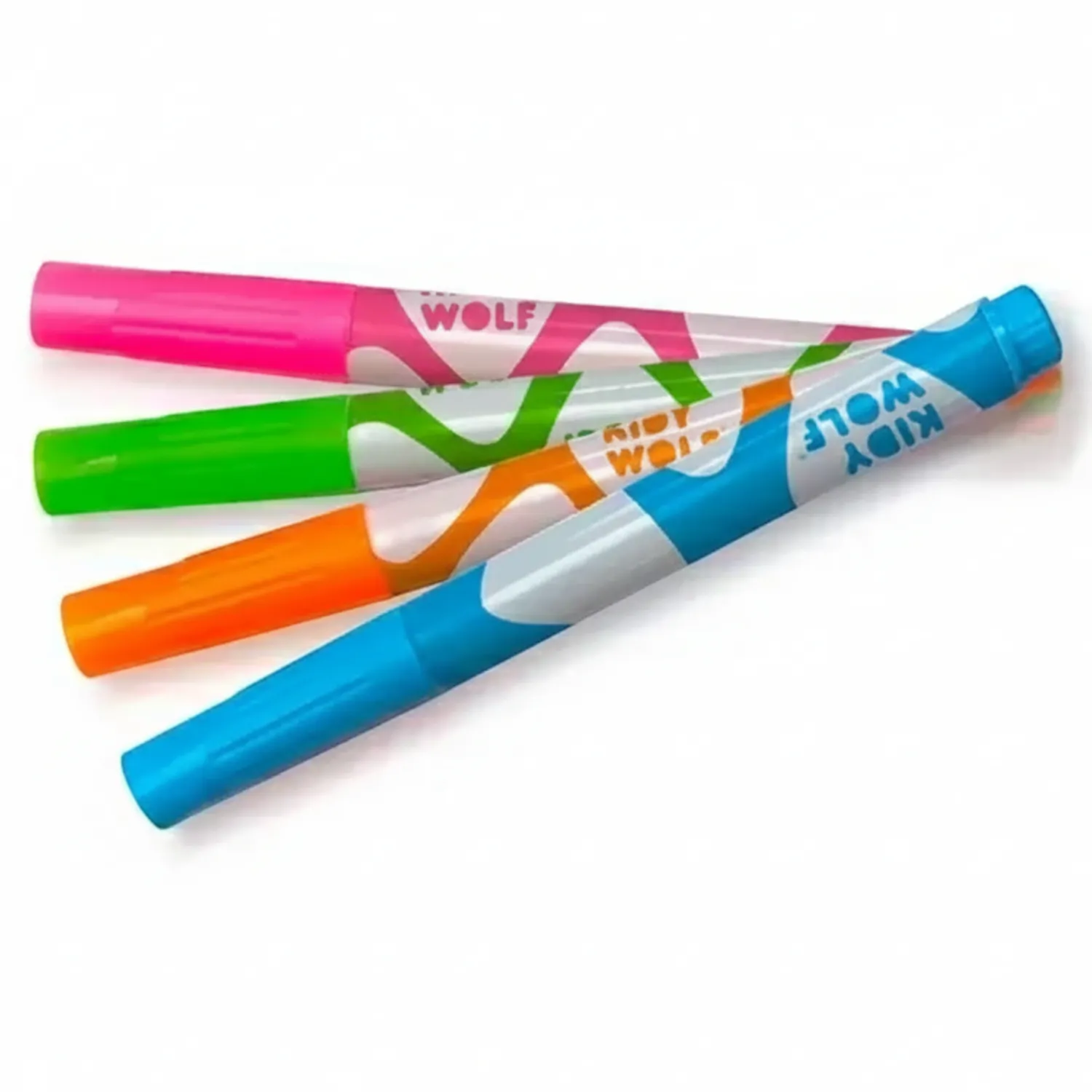 Kidywolf Markery fluorescencyjne KIDYMARKERS - różowy, zielony, pomarańczowy, niebieski