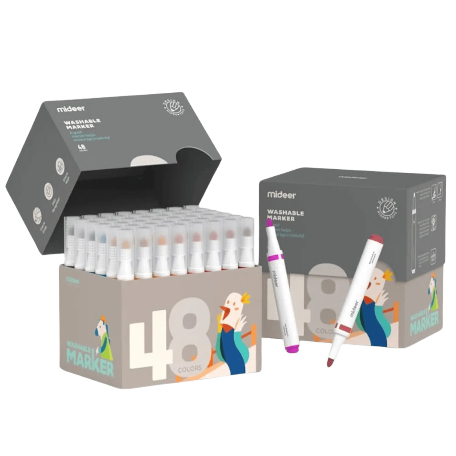 Mideer Markery zmywalne (48 kolorów)