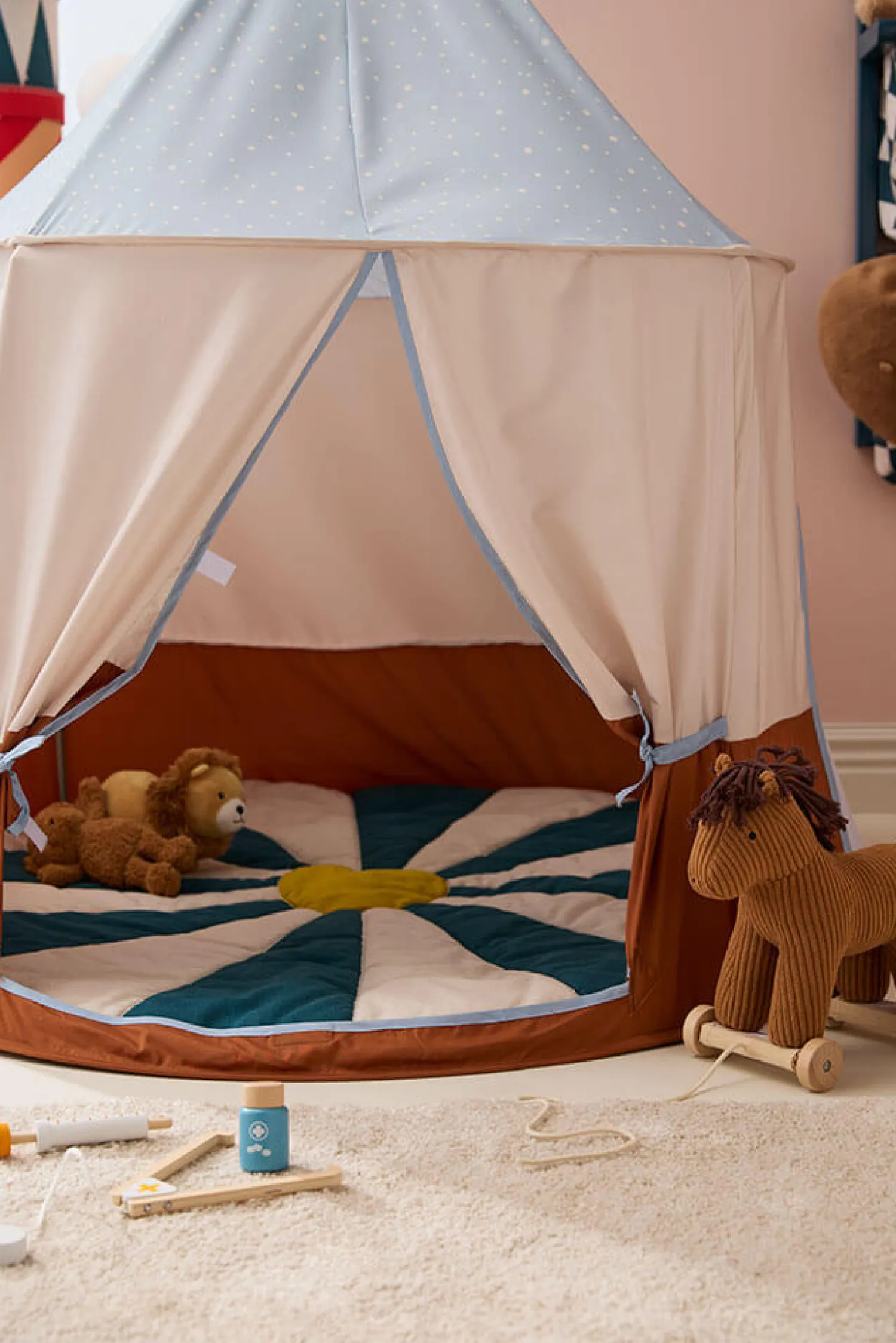 Dzieci Kids Concept Mata do zabawy Circus - niebieska