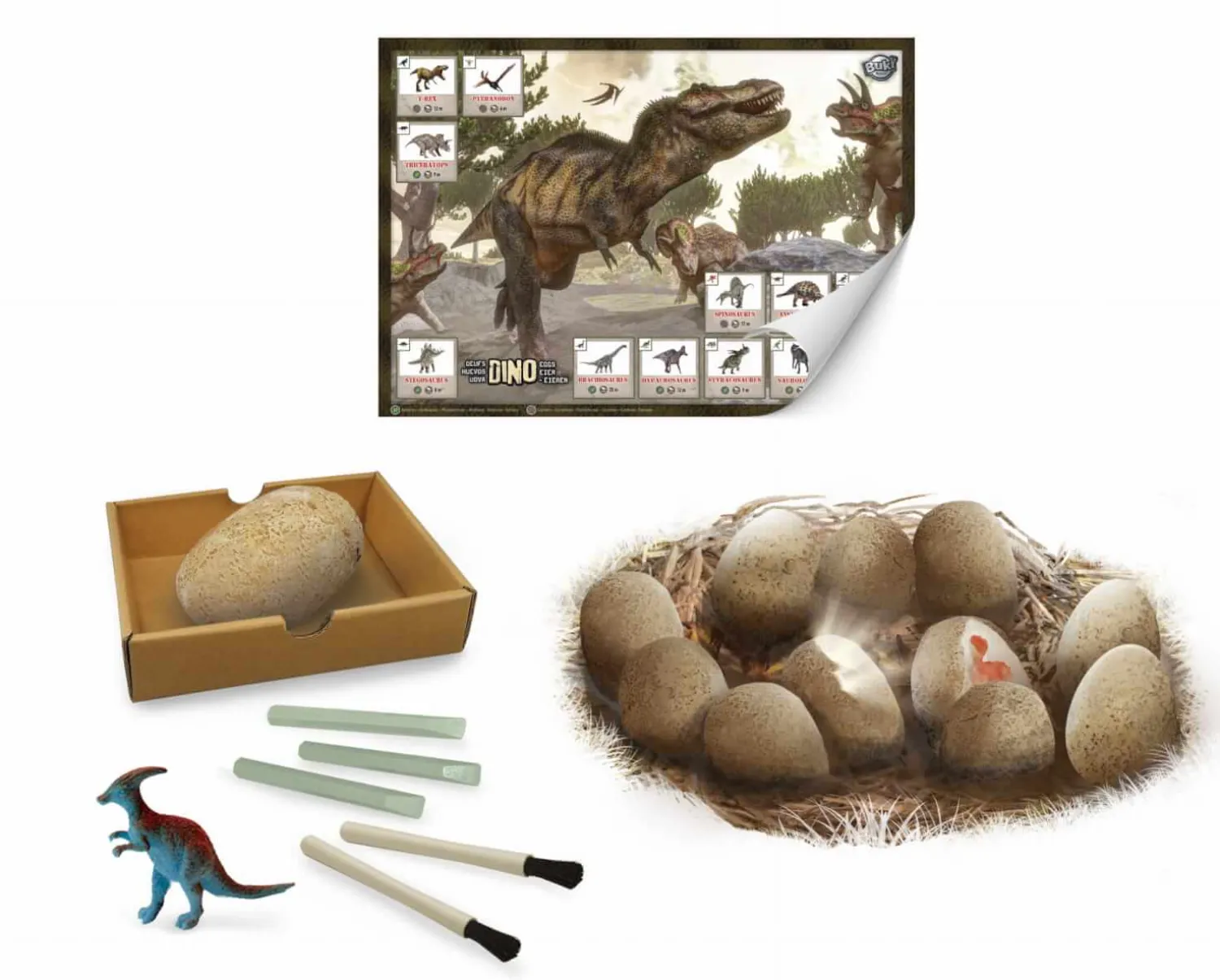 Buki Mega paka jajek dinozaura - 12 sztuk