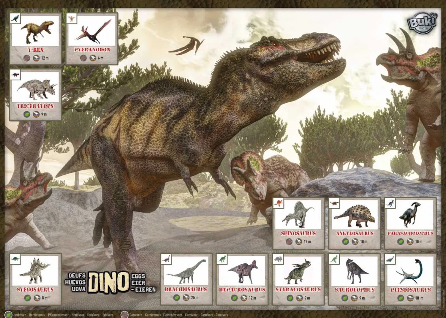 Buki Mega paka jajek dinozaura - 12 sztuk