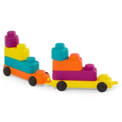 B.Toys Miękkie klocki sensoryczne z WAGONIKAMI - Buildin’ Squishies