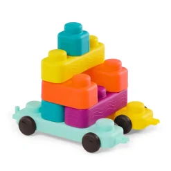 B.Toys Miękkie klocki sensoryczne z WAGONIKAMI - Buildin’ Squishies