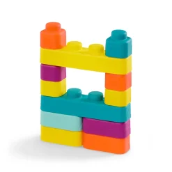 B.Toys Miękkie klocki sensoryczne z WAGONIKAMI - Buildin’ Squishies