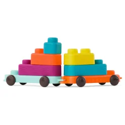 B.Toys Miękkie klocki sensoryczne z WAGONIKAMI - Buildin’ Squishies
