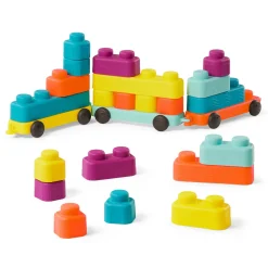 B.Toys Miękkie klocki sensoryczne z WAGONIKAMI - Buildin’ Squishies