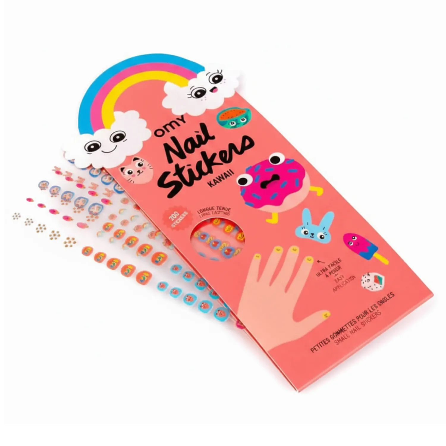 OMY Naklejki na paznokcie dla dzieci Kawaii - 200 sztuk
