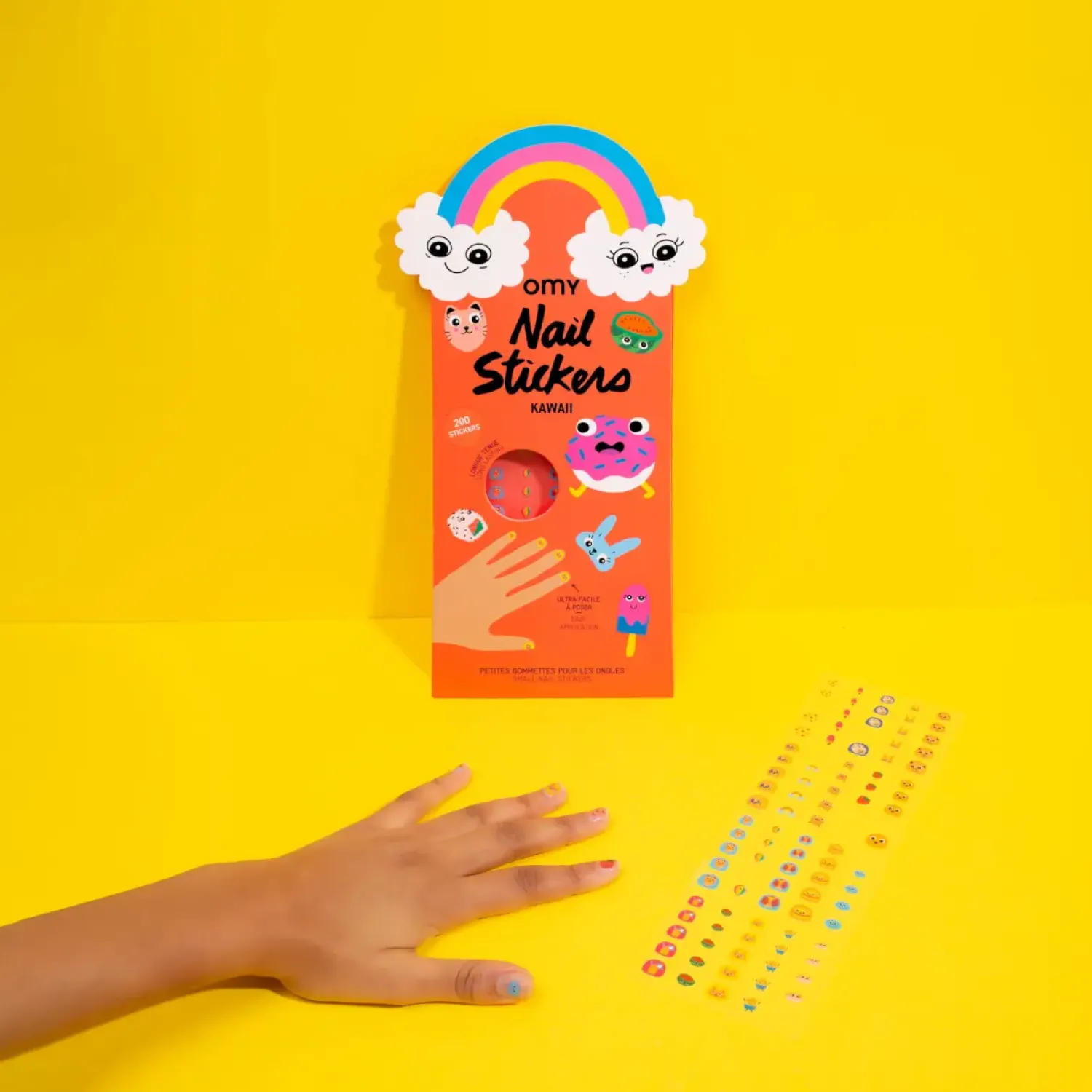 OMY Naklejki na paznokcie dla dzieci Kawaii - 200 sztuk