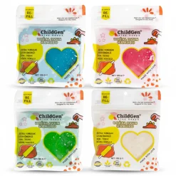 ChildGen Naturalna ciastolina do zabawy, BROKAT, eko-pack 4 szt. Re-Fill Play Dough