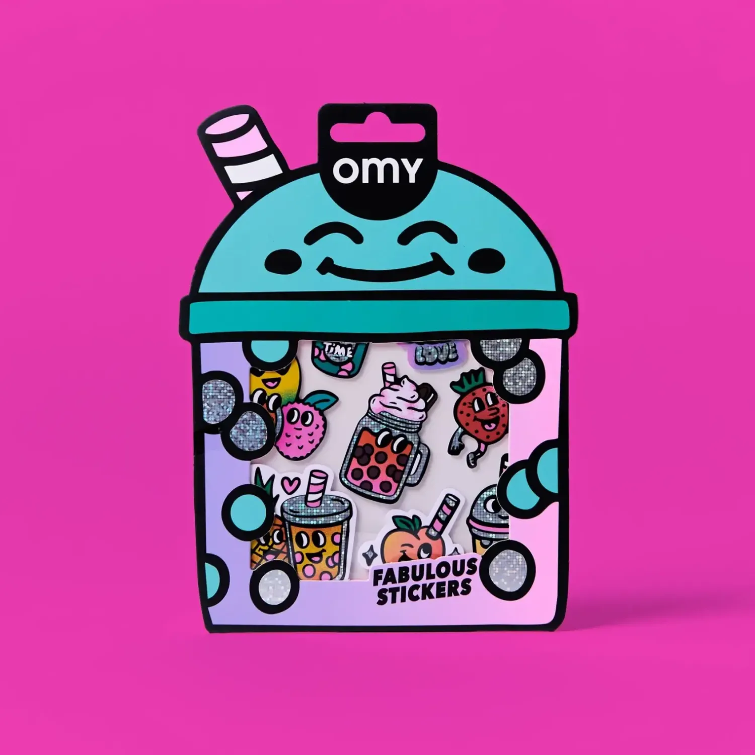 OMY Odlotowe winylowe naklejki - BIG BUBBLE TEA