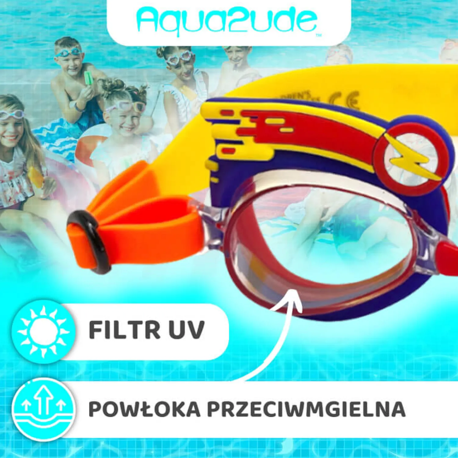 Bling2o Okulary do pływania Aqua2ude - Błyskawica 3+