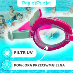 Bling2o Okulary do pływania Aqua2ude - Syrena turkusowe 3+