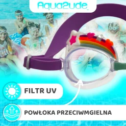 Bling2o Okulary do pływania Aqua2ude - Tęcza z gwiazdkami 3+