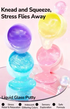 Mideer Perłowa masa sensoryczna Pearly Putty - purple dream