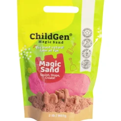 ChildGen Piasek kinetyczny, 100% NATURALNY SKŁAD - opakowanie re-fill uzupełniające 907g, kolor różowy