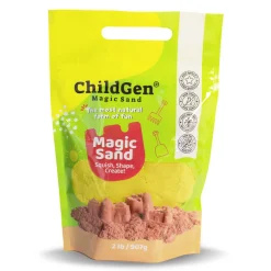 ChildGen Piasek kinetyczny, 100% NATURALNY SKŁAD - opakowanie re-fill uzupełniające 907g, kolor żółty