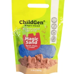 ChildGen Piasek kinetyczny, 100% NATURALNY SKŁAD - opakowanie re-fill uzupełniające 907g, kolor niebieski