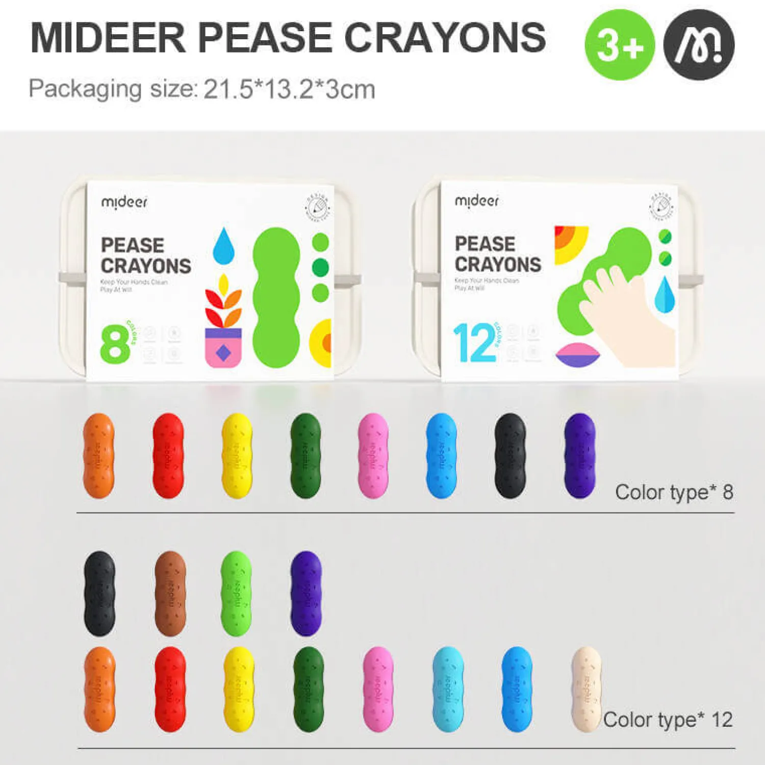Mideer Pierwsze kredki świecowe (12 szt.)
