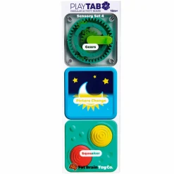 Fat Brain Toys PlayTab Sensoryczne Kwadraty - zestaw 4 z kołem zębatym