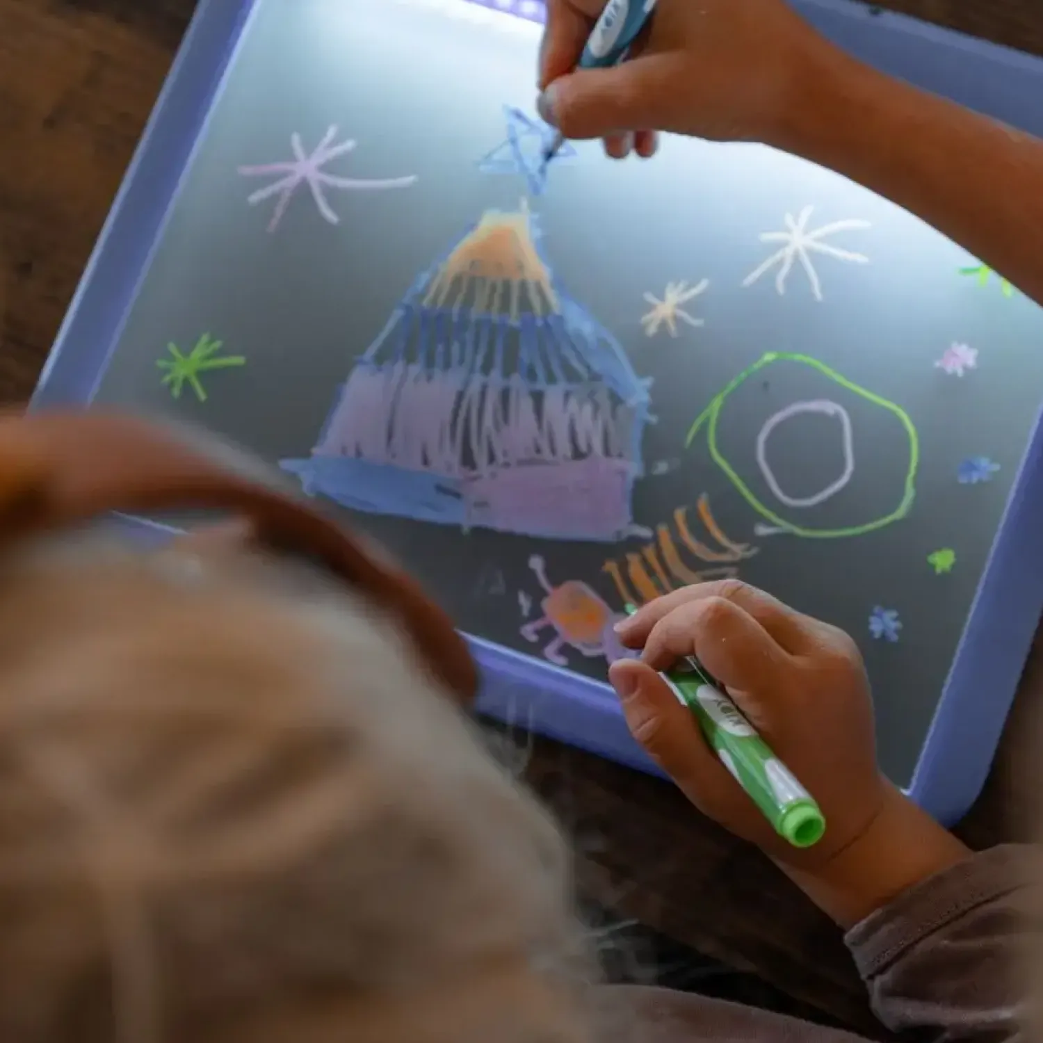 Kidywolf Podświetlany tablet do nauki pisania i rysowania KIDYDRAW-PRO - niebieski