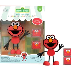 Glo Pals Postać do kąpieli Elmo - zestaw z dwiema kostkami sensorycznymi świecącymi w wodzie