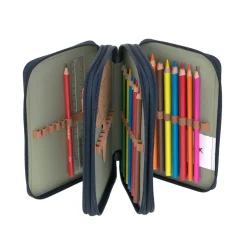Dzieci Lassig Potrójny piórnik – etui z wyposażeniem Unique, dark blue