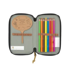 Dzieci Lassig Potrójny piórnik – etui z wyposażeniem Unique, black