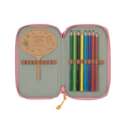 Dzieci Lassig Potrójny piórnik – etui z wyposażeniem Unique, pink
