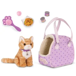 OurGeneration PRĄŻKOWANY KOTEK w TOREBCE – Hop in Cat Carrier