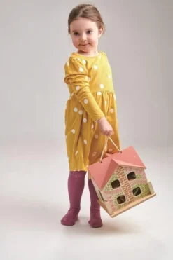 Tender Leaf Toys Przenośny, leśny domek z wyposażeniem i laleczkami