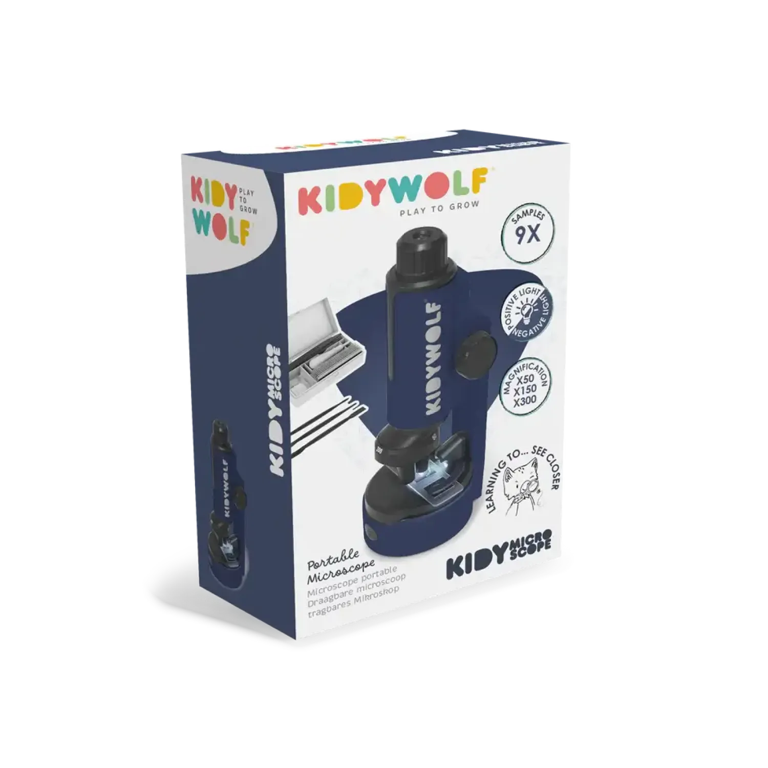 Kidywolf Przenośny mikroskop KIDYMICROSCOPE - granatowy