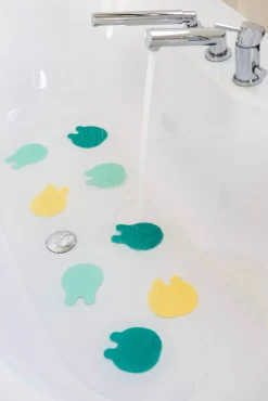 QUUT Przyssawki antypoślizgowe do wanny meduzy Grippi Jellyfish - Minty yellow